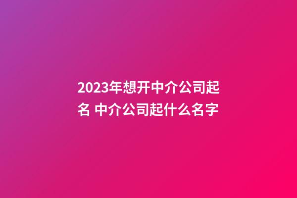 2023年想开中介公司起名 中介公司起什么名字-第1张-公司起名-玄机派